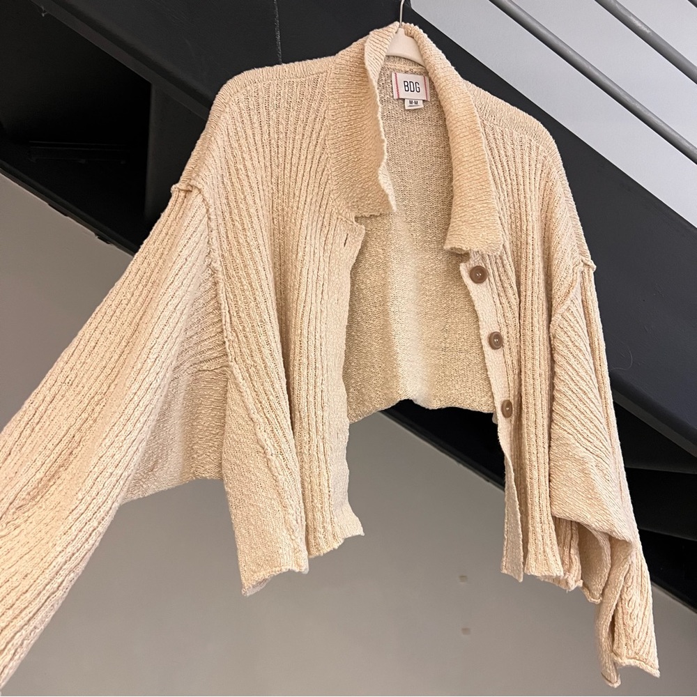 BDG urban outfitters cropped collared cardigan